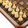 Шахматы с инкрустацией и фигурами из янтаря 34х34 см, фотография 3. Интернет-магазин ЛАВКА ПОДАРКОВ