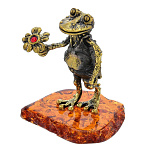 0049735/1156.1 Лягушка с цветком Сувенир (коньячный)