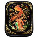 0070094/14*11см  Лаковая миниатюра Палех ШКАТУЛКА "Жар-птица" Лебедева