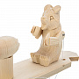 Богородская деревянная игрушка "Медведь с бочкой", фотография 2. Интернет-магазин ЛАВКА ПОДАРКОВ