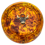 0080900-НП Янтарь ШКАТУЛКА КРУГЛАЯ "Телец" 10,5*10,5*5,5см