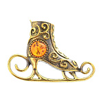 0045398/2104.4 Брошь Фигурное Катание (коньячный)