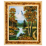Картина янтарная "Пейзаж №11" 15х18 см