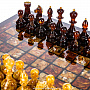 Шахматы с инкрустацией и фигурами из янтаря "Жемчужина Питера" 43х43 см, фотография 2. Интернет-магазин ЛАВКА ПОДАРКОВ