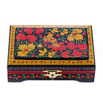 310142/12*8см Хохлома Шкатулка прямоугольнаяРЯБИНА12*8*3 см  Н0004