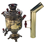 Самовар комбинированный 5 л с гравировкой "Рыбалка"