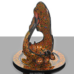 0019029  Хохолома  Братина "ГЛУХАРЬ" торцевой с подносом d=35см