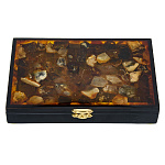 00683491-НП ЯНТАРЬ Домино  "Витраж" (светлые фишки, темная крышка)