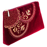 -2090000011876 Сумка бархат Мод 284 Рис 1385 АР разм 14*22*2 /бархат бордовый /4.3.07/ зол