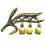 0049775/2058.4 Брошь Ландыш Веточка (белый)