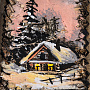 Картина на бересте "Зима в деревне" 5х14 см, фотография 3. Интернет-магазин ЛАВКА ПОДАРКОВ