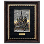  /16*21см Офорт цветной "Старая Москва. Храм Василия Блаженного"  