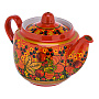 Чайник заварочный 0,7 л "Клубника". Хохлома, фотография 2. Интернет-магазин ЛАВКА ПОДАРКОВ