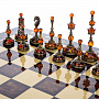 Шахматный ларец с янтарными фигурами 48х48 см, фотография 1. Интернет-магазин ЛАВКА ПОДАРКОВ