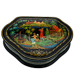 0071565/11*8см Лаковая миниатюра Палех ШКАТУЛКА "Снегурочка" Кузнецова 