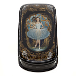   лаковая миниатюра ШКАТУЛКА "Балерина" пенал7*14**3см Авт.Краснов