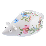 0051533 Гжель СИМВОЛ ГОДА Фигурка МЫШЬ МАТИЛЬДА цветочный орнамент