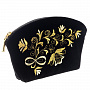 Косметичка "Букет". Черная с золотой вышивкой, фотография 5. Интернет-магазин ЛАВКА ПОДАРКОВ