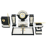 200588 Нат.камень Настольный набор с гербом  мини Мрамор