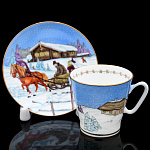 0070048 Фарфор Кофейная пара "СНЕЖНАЯ ЗИМА" объем 80 мл