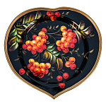 100592 Поднос с авторской росписью 17*16 см АА1734