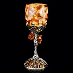 16018-С-1перс Янтарь БОКАЛ "Виноград" в ПУ Серебро 875* 