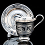 Чайная пара с гравировкой и чернением (серебро 875*), фотография 1. Интернет-магазин ЛАВКА ПОДАРКОВ