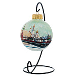 Елочный шар с ручной росписью "Москва. Кремлевский мост"