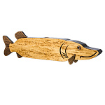 200123 Карельская береза ДОМИНО "ЩУКА" шпон/кость эмитация 520*40*130мм  вес0,8кг