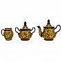 Чайный сервиз на 6 персон "Кудрина". Хохлома, фотография 1. Интернет-магазин ЛАВКА ПОДАРКОВ