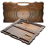 0037155/kh001 НАРДЫ резные "БЕСКОНЕЧНОСТЬ" с ручкой