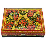 00696191  Хохлома Шкатулка для документов А4 "ПТИЦА КЛУБНИКА ЧФ" 33*24см  Р15