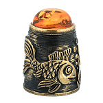 0047156/1479 Сувенир Наперсток Рыбки с кабошоном Сувенир (коньячный)