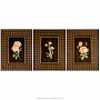 Деревянное настенное панно-триптих "Цветы"  66 х 153 см, фотография 1. Интернет-магазин ЛАВКА ПОДАРКОВ
