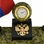 Настольный набор из змеевика с часами и флагом "Герб", фотография 3. Интернет-магазин ЛАВКА ПОДАРКОВ