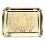 8281/латунь Поднос латунный с гравировкой  (под самовар) 40*30см (ПРЕЗЕНТ)