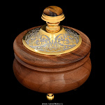 0030189 Златоуст Шкатулка "Орех"  тигровый глаз,позолота, в П/У