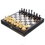 Шахматный ларец с янтарными фигурами 37х37 см