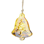 202655 Янтарь Елочная игрушка КОЛОКОЛЬЧИК янтарь в полиэф смоле 9,5см