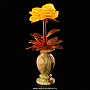 Сувенир "Роза в вазе" (янтарь, оникс), фотография 1. Интернет-магазин ЛАВКА ПОДАРКОВ