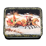 Шкатулка "Русская тройка. Зима"