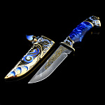 Нож сувенирный с золочением и эмалью. Златоуст