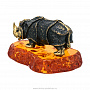 Статуэтка с янтарем "Носорог индийский", фотография 4. Интернет-магазин ЛАВКА ПОДАРКОВ