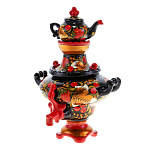 0070689  Хохлома Самовар "ЯГОДЫ"19см малый