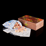 0033872/3003 Игра ЛОТО подарочное (дер.короб, роспись) темное