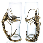 0057178  Набор ПИВНОЙ "РАК": 2 кружки в дипломате