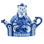 202336 Гжель Чайник"Диван"коллекционный (в коб )