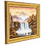 Картина янтарная "Горный водопад" 30х40 см, фотография 5. Интернет-магазин ЛАВКА ПОДАРКОВ