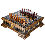 0039293/50*50*15м СУПЕР ЦЕНА!!! Янтарь Шахматный ЛАРЕЦ с фигурами 00-00000735