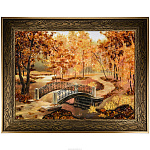 Картина янтарная "Осенний парк" 78х98 см